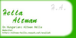 hella altman business card